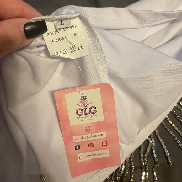 NWT Stretchy Bodycon Cocktail Dress with Diamonds - Picture 6 of 7